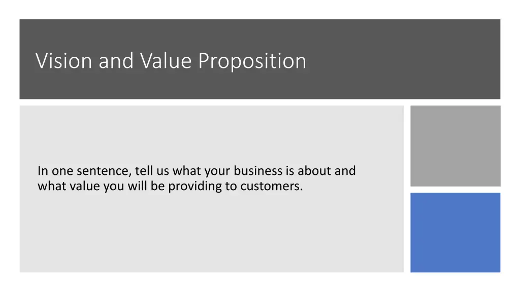 vision and value proposition