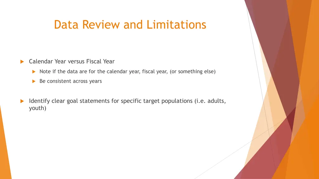 data review and limitations 1
