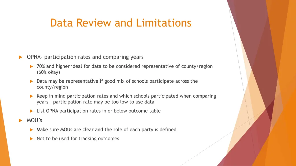 data review and limitations