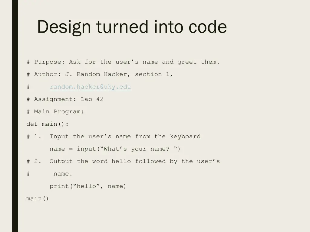 design turned into code