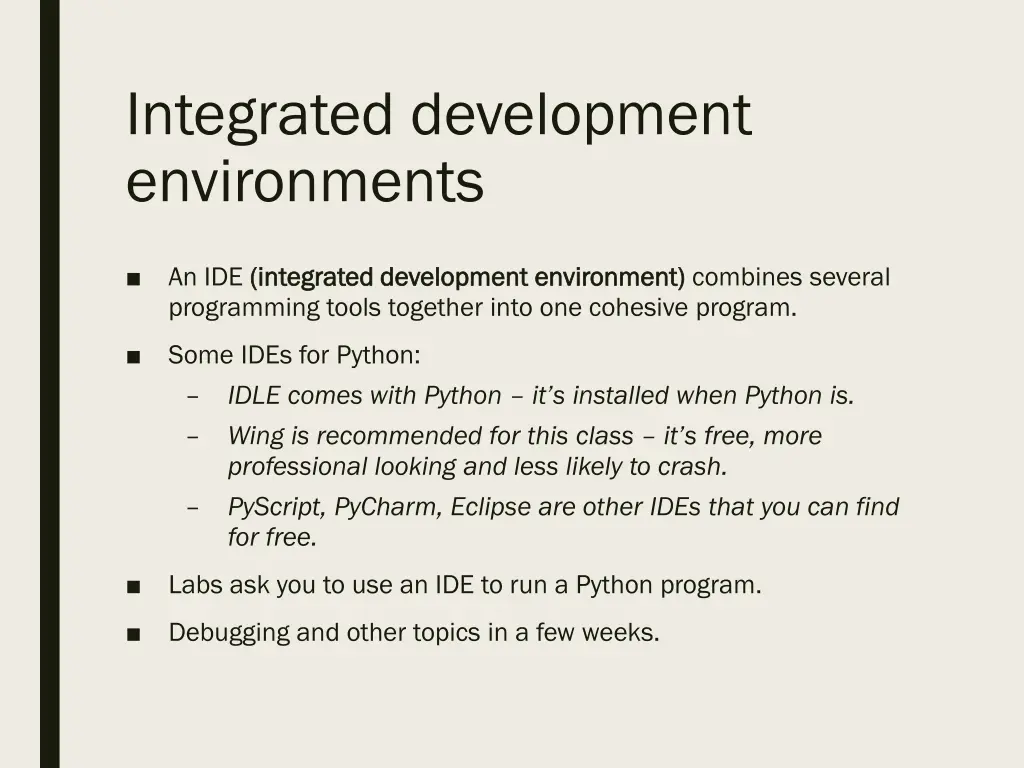 integrated development environments