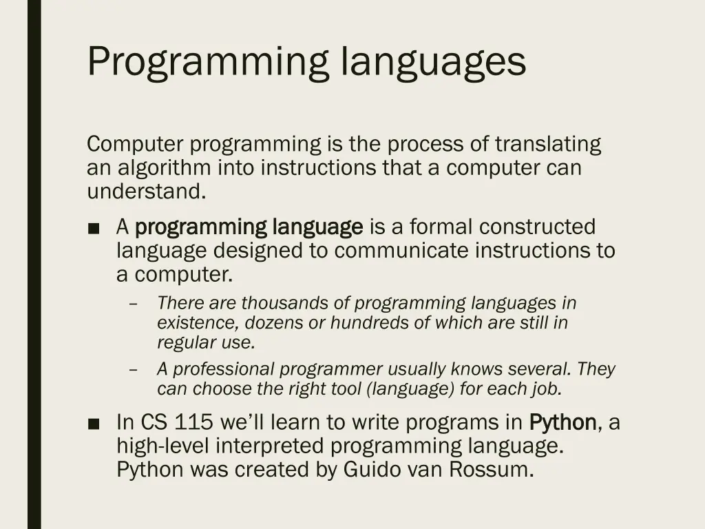 programming languages