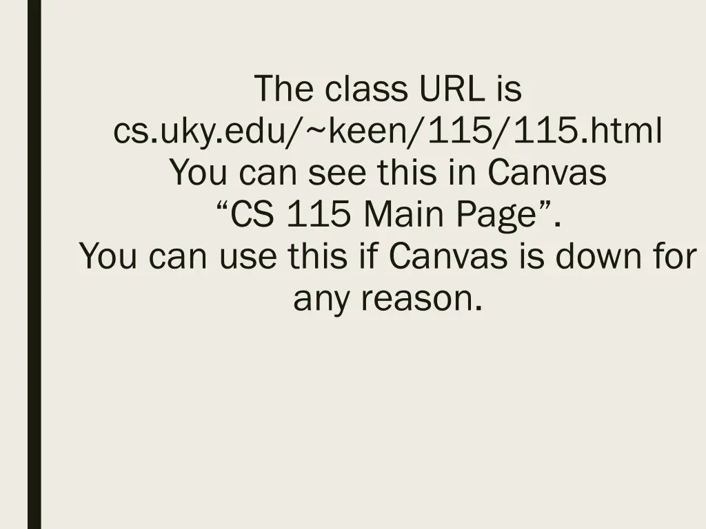 the class url is