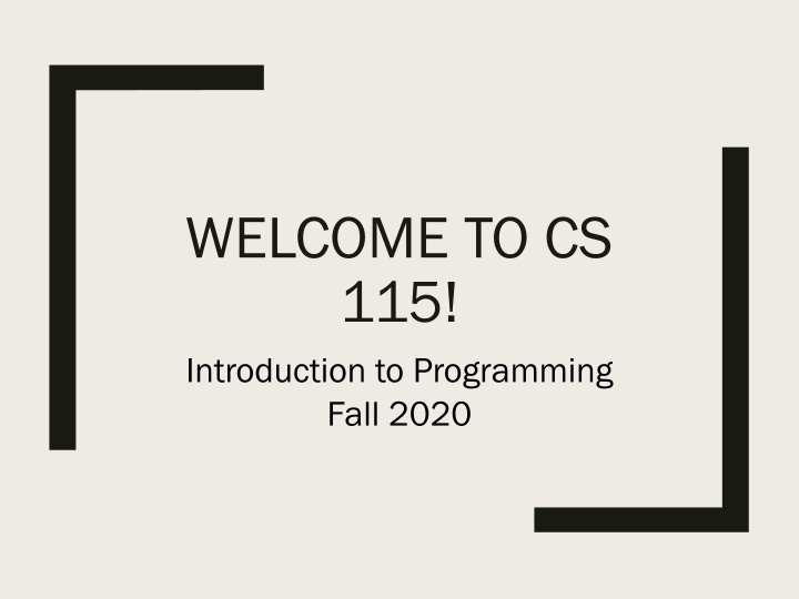welcome to cs 115 introduction to programming