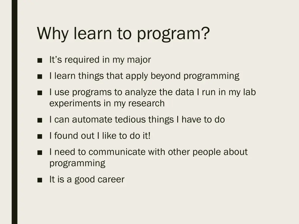 why learn to program