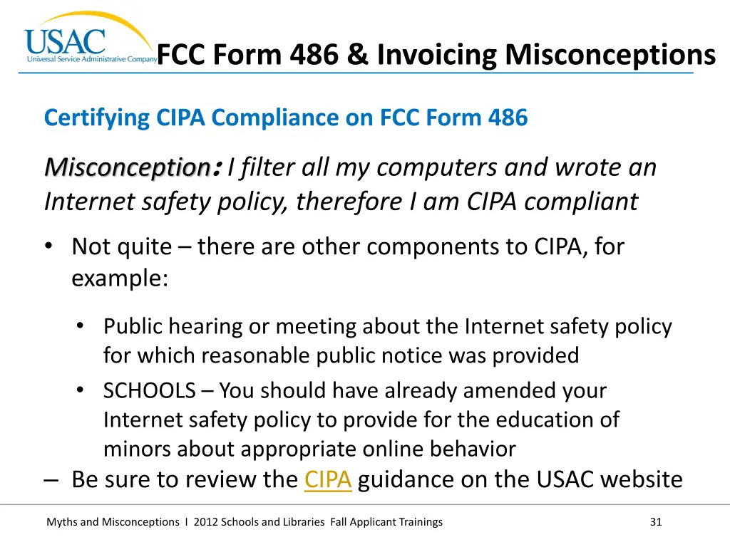 fcc form 486 invoicing misconceptions 1