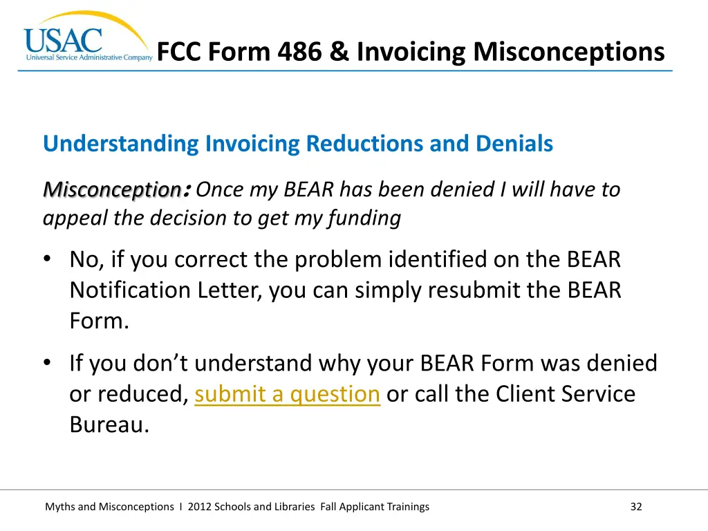fcc form 486 invoicing misconceptions 2