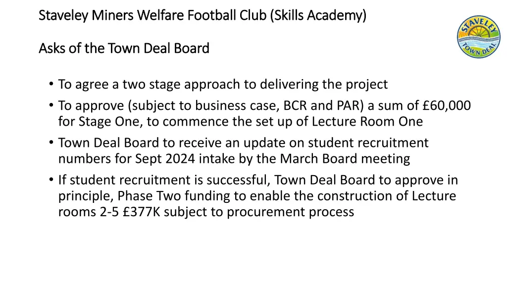 staveley miners welfare football club skills