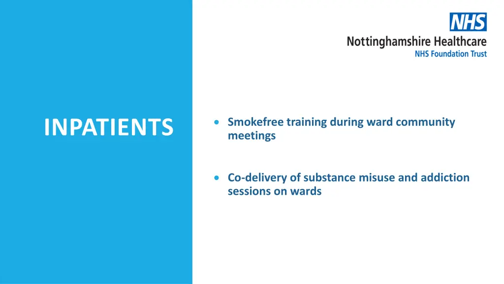 smokefree training during ward community meetings