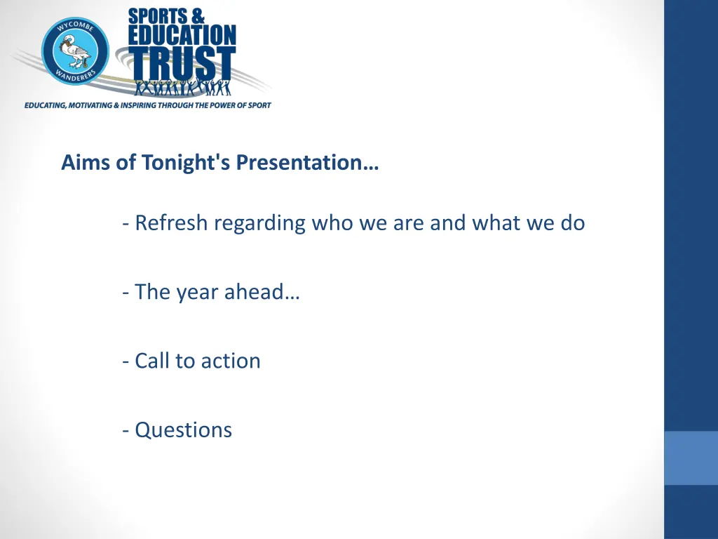 aims of tonight s p resentation