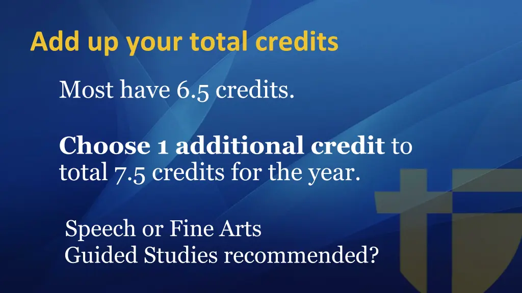 add up your total credits