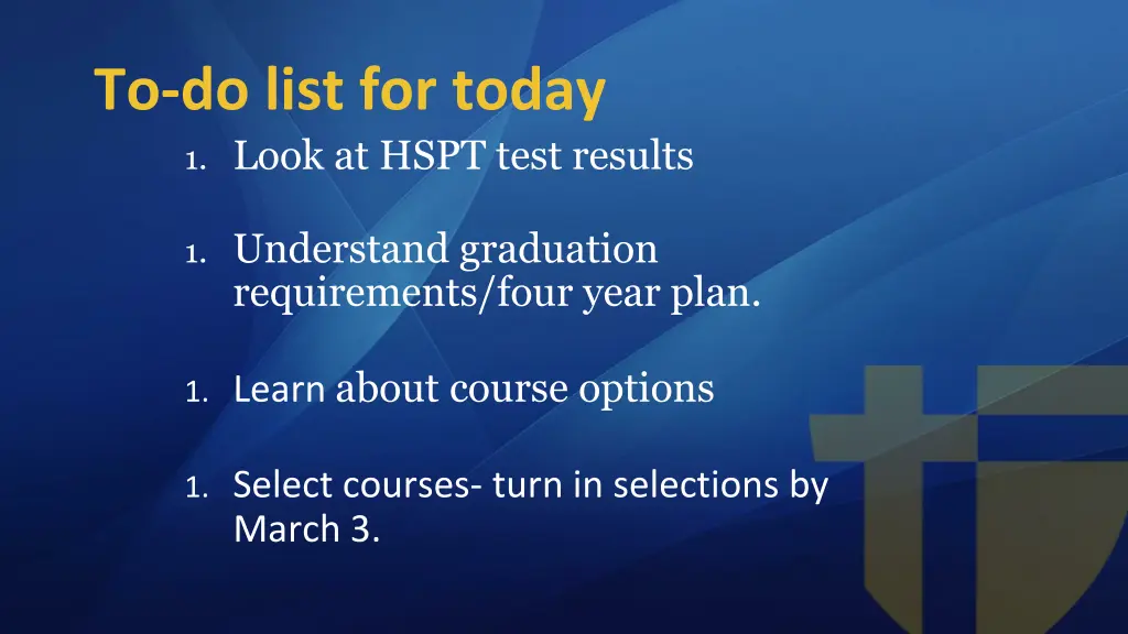 to do list for today 1 look at hspt test results