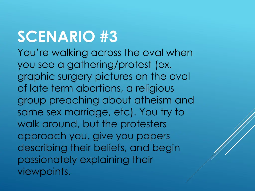scenario 3 you re walking across the oval when