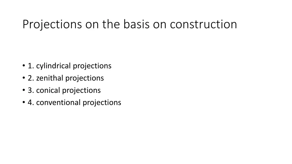 projections on the basis on construction