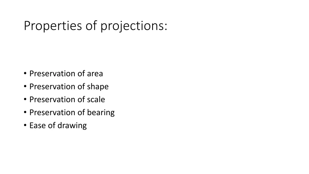 properties of projections