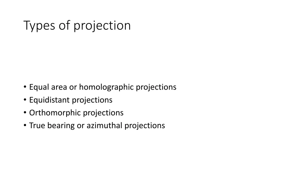 types of projection