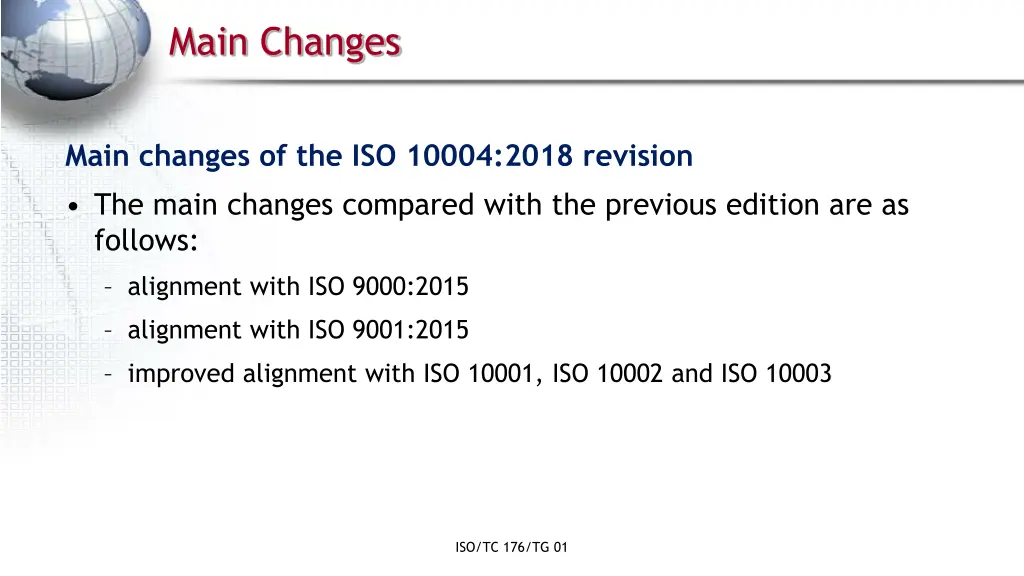 main changes