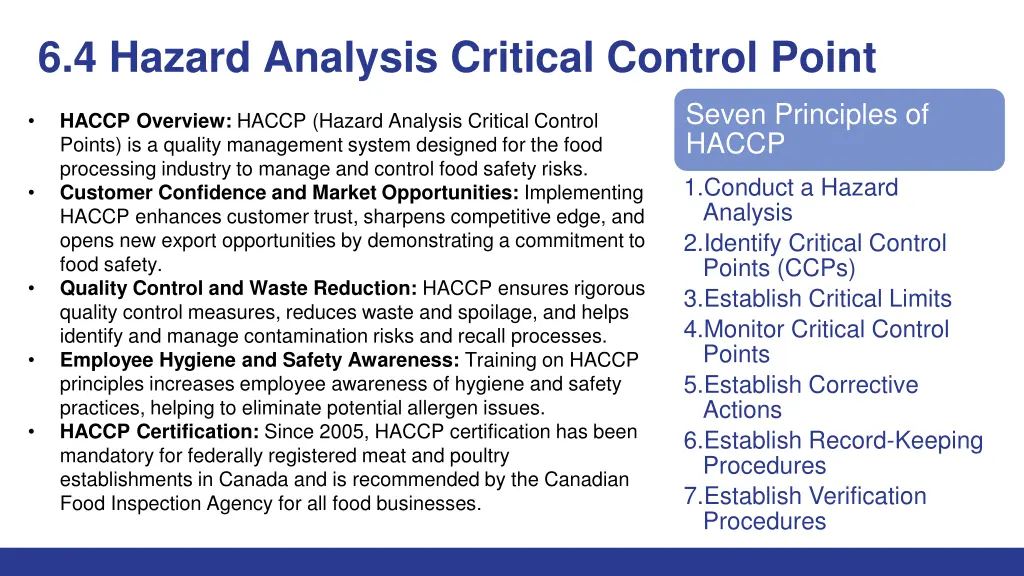 6 4 hazard analysis critical control point