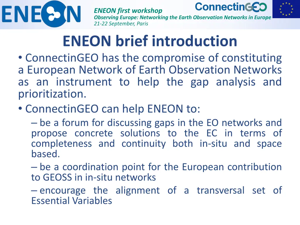 eneon first workshop observing europe networking 4