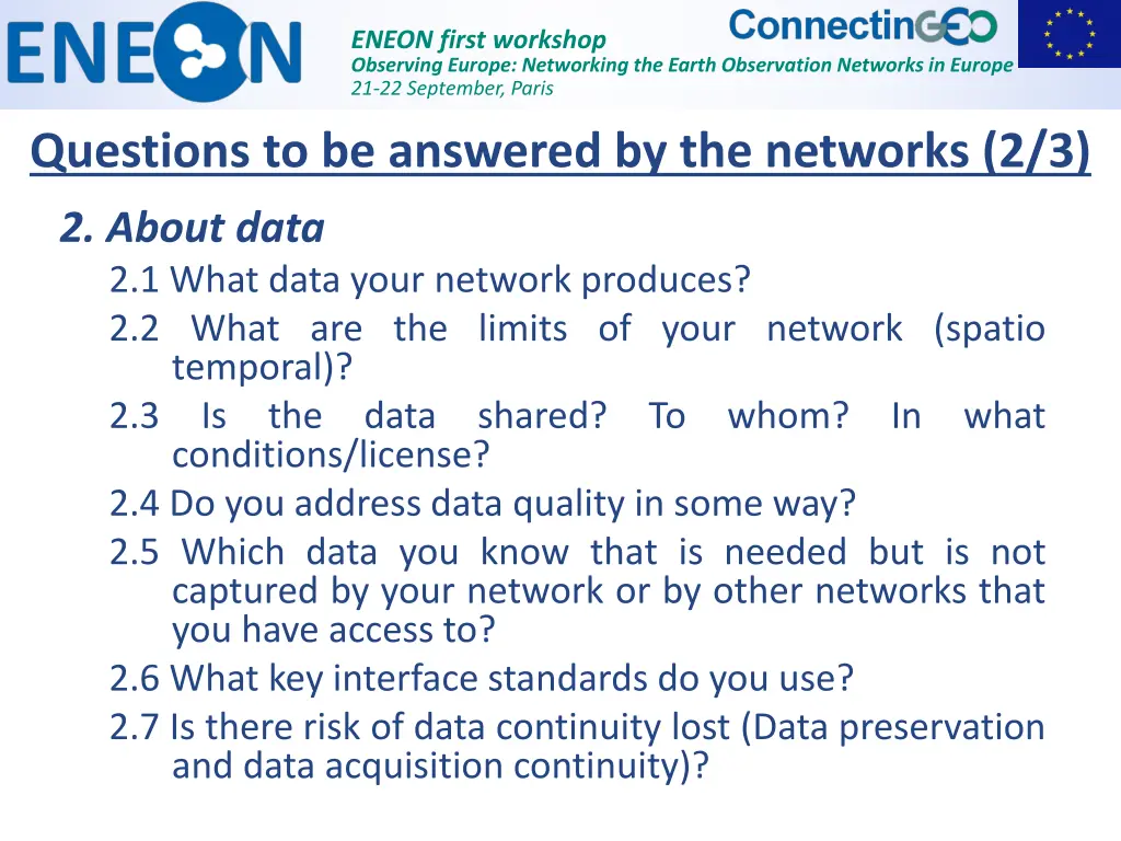 eneon first workshop observing europe networking 8