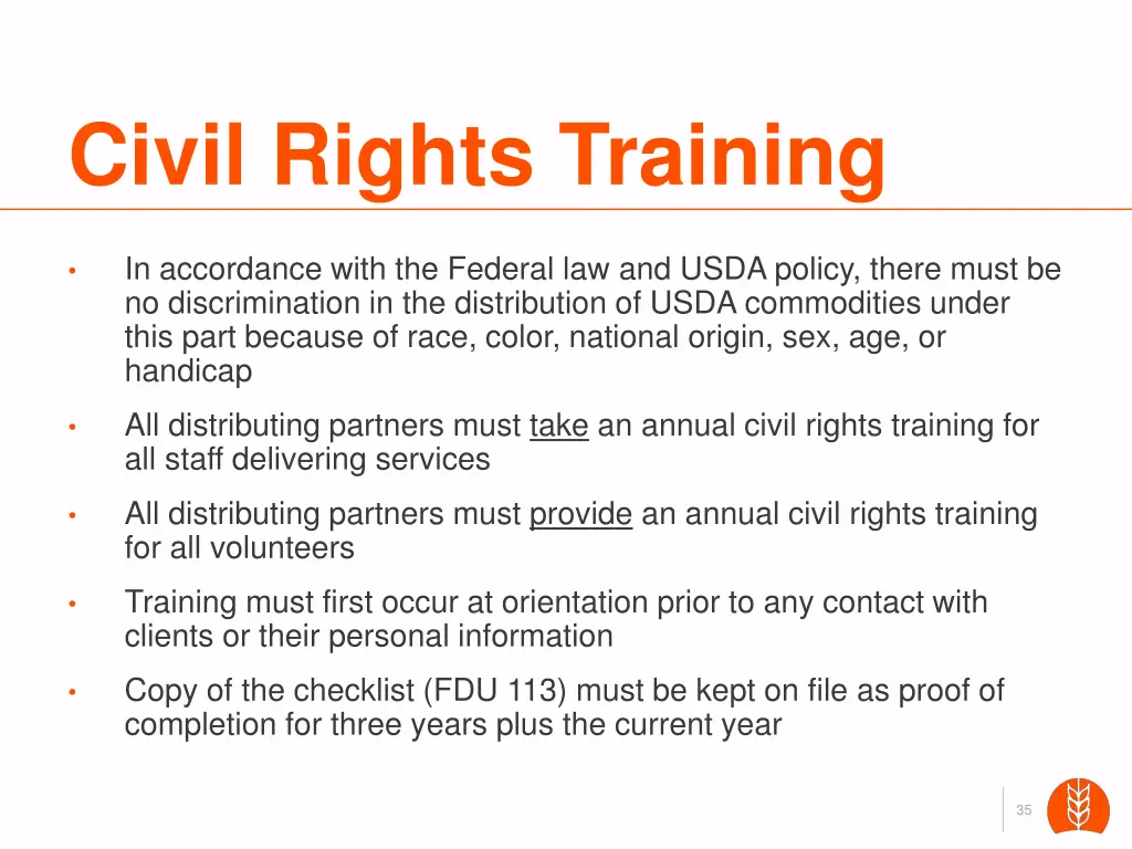 civil rights training