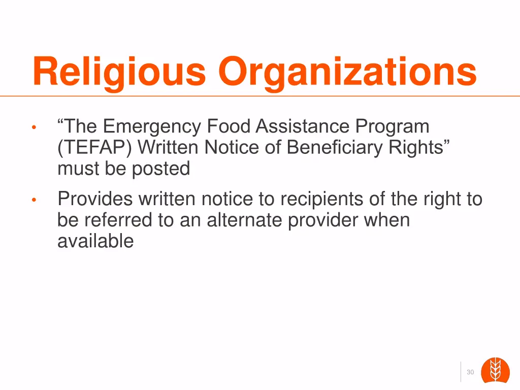 religious organizations
