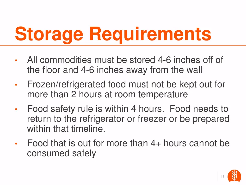 storage requirements
