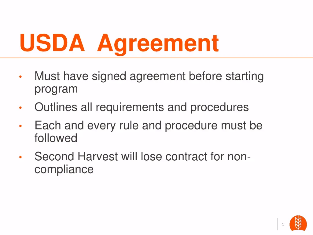 usda agreement