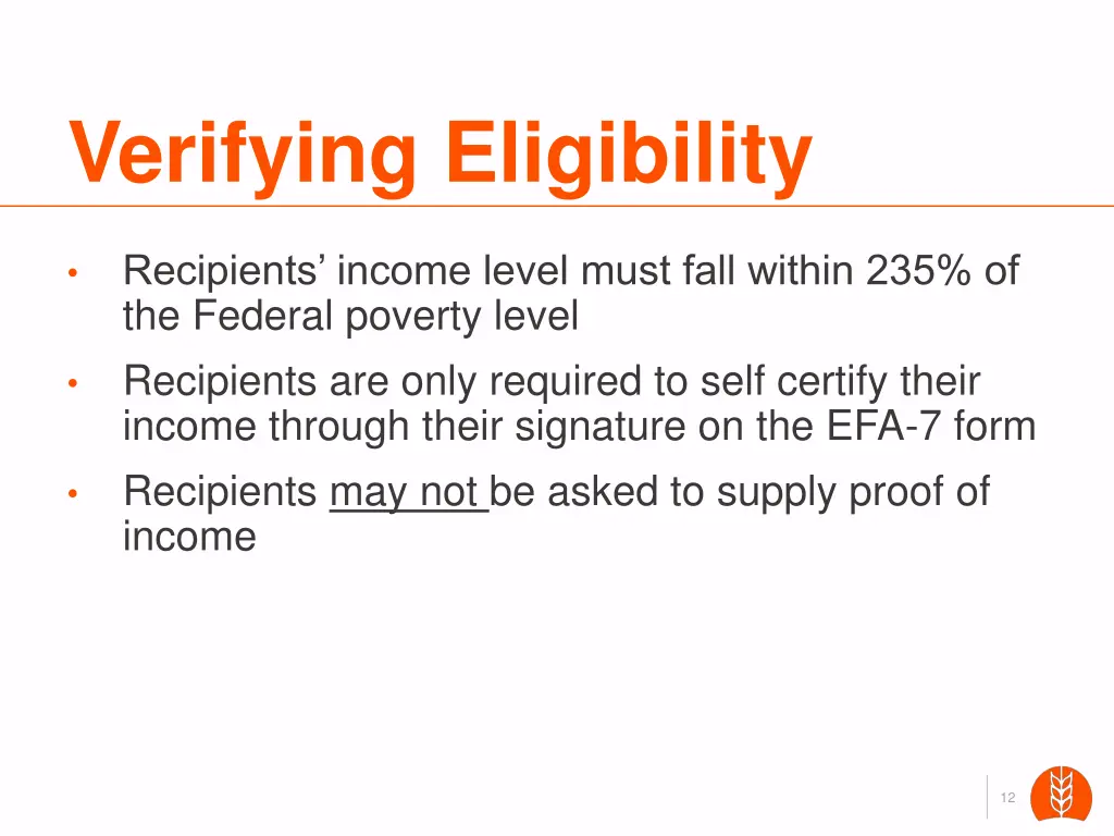 verifying eligibility
