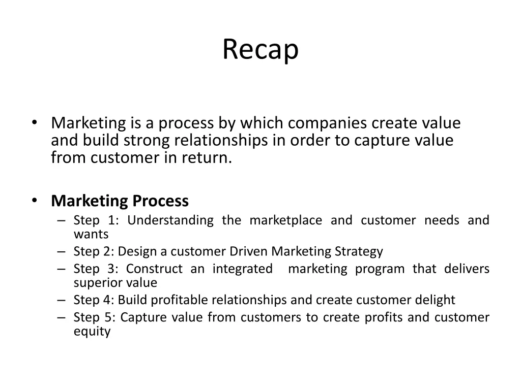 recap