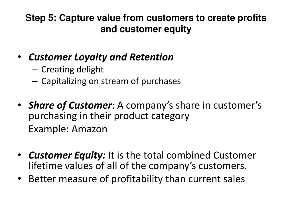 step 5 capture value from customers to create