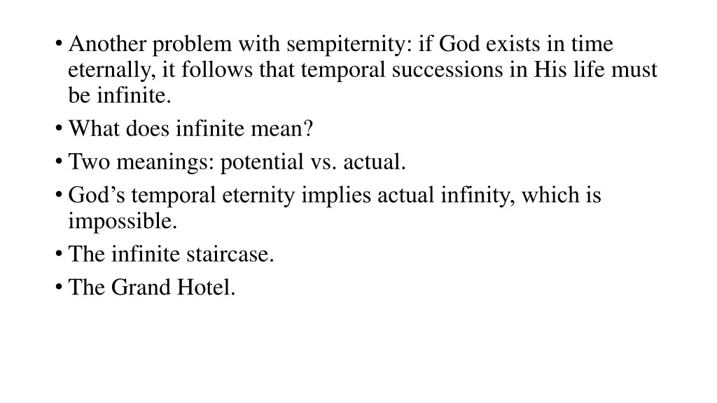 another problem with sempiternity if god exists