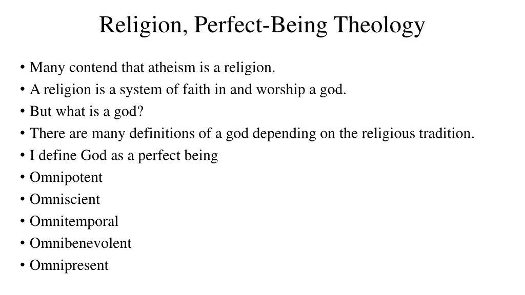 religion perfect being theology