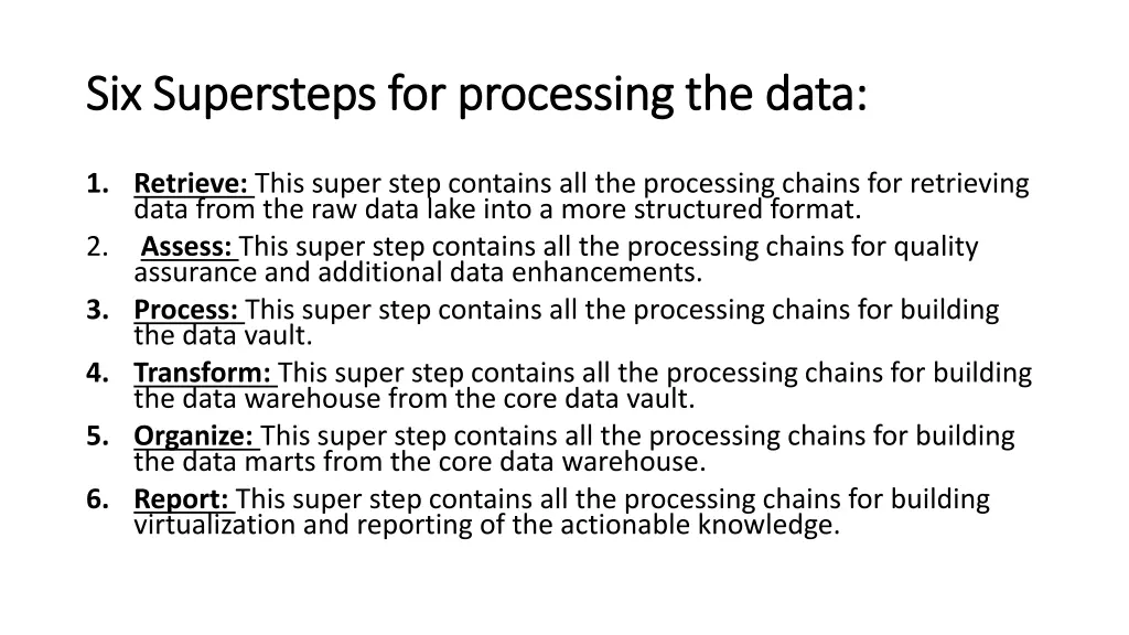six six supersteps supersteps for processing