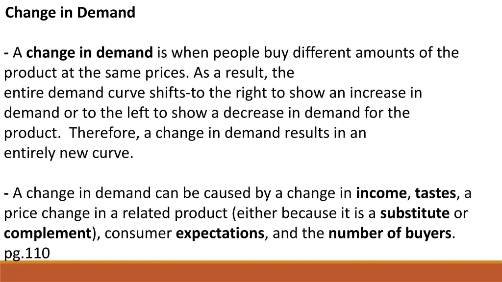 change in demand