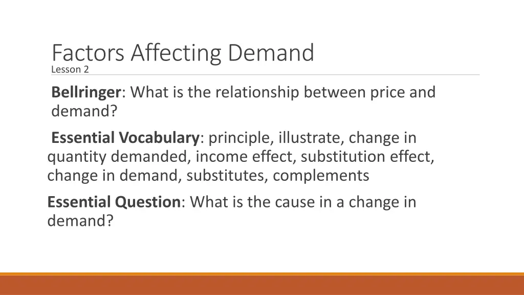 factors affecting demand lesson 2