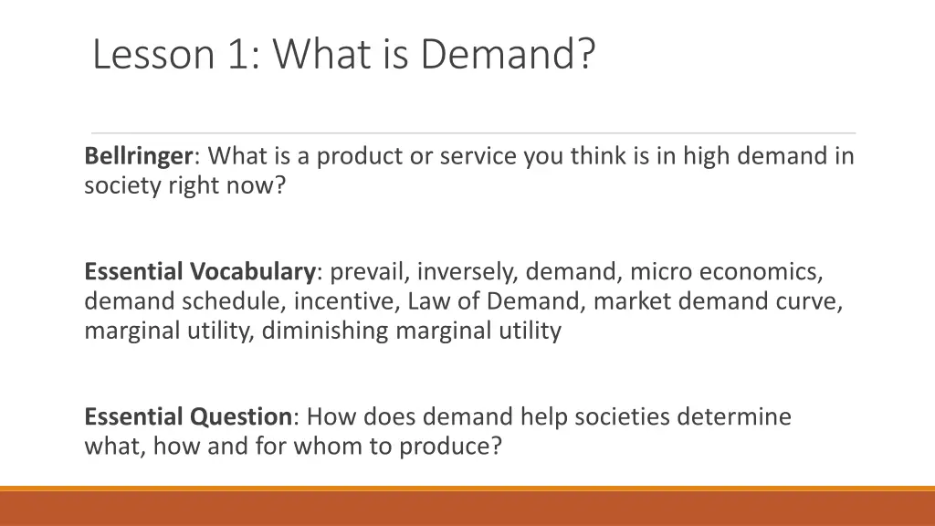 lesson 1 what is demand