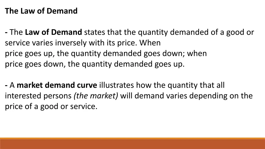 the law of demand