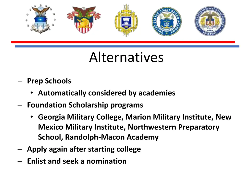 alternatives