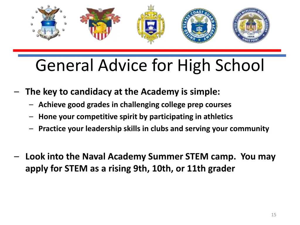 general advice for high school