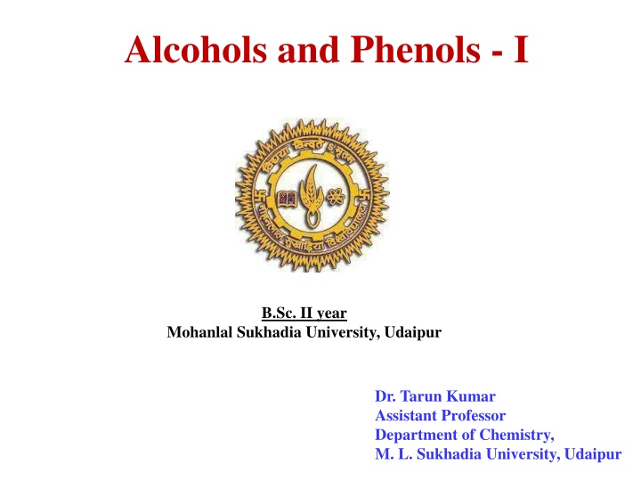 alcohols and phenols i