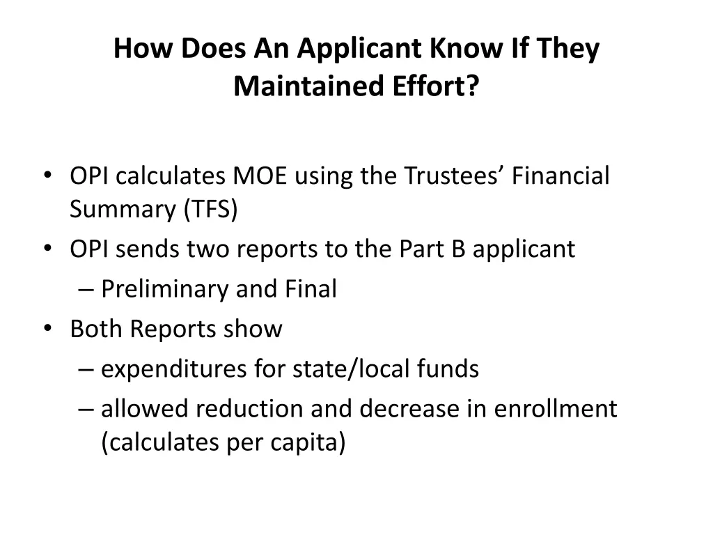 how does an applicant know if they maintained