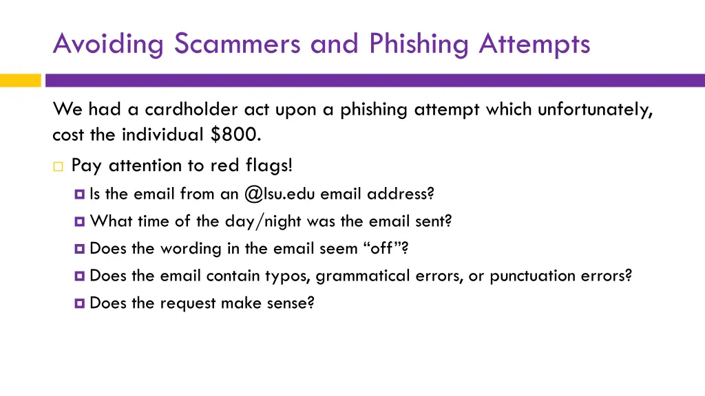 avoiding scammers and phishing attempts