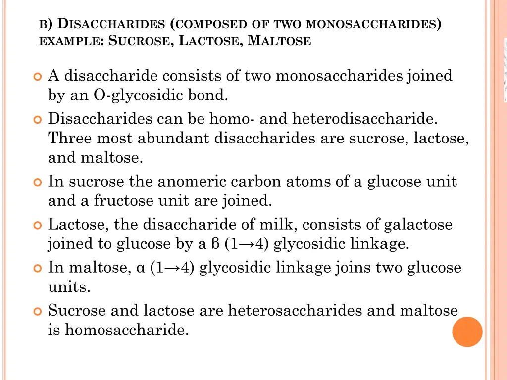 b d isaccharides composed of two monosaccharides