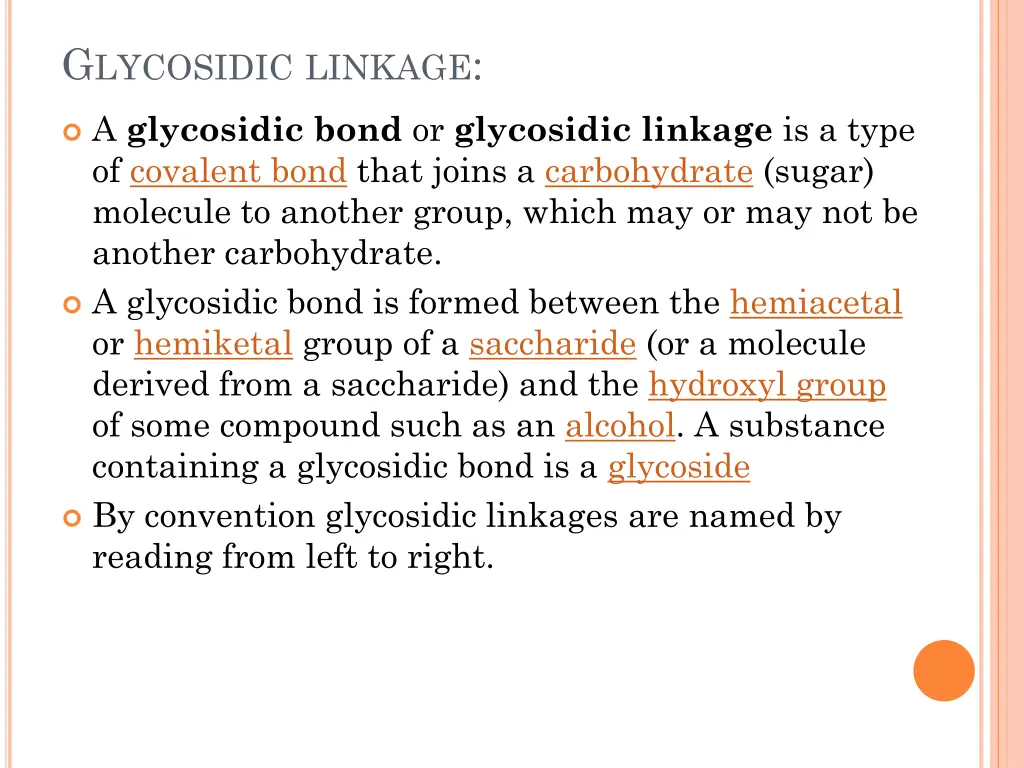 g lycosidic linkage