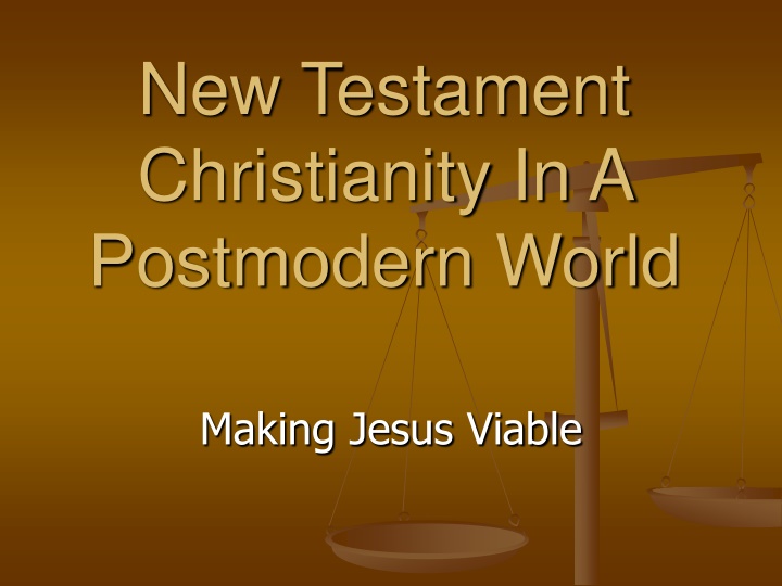 new testament christianity in a postmodern world