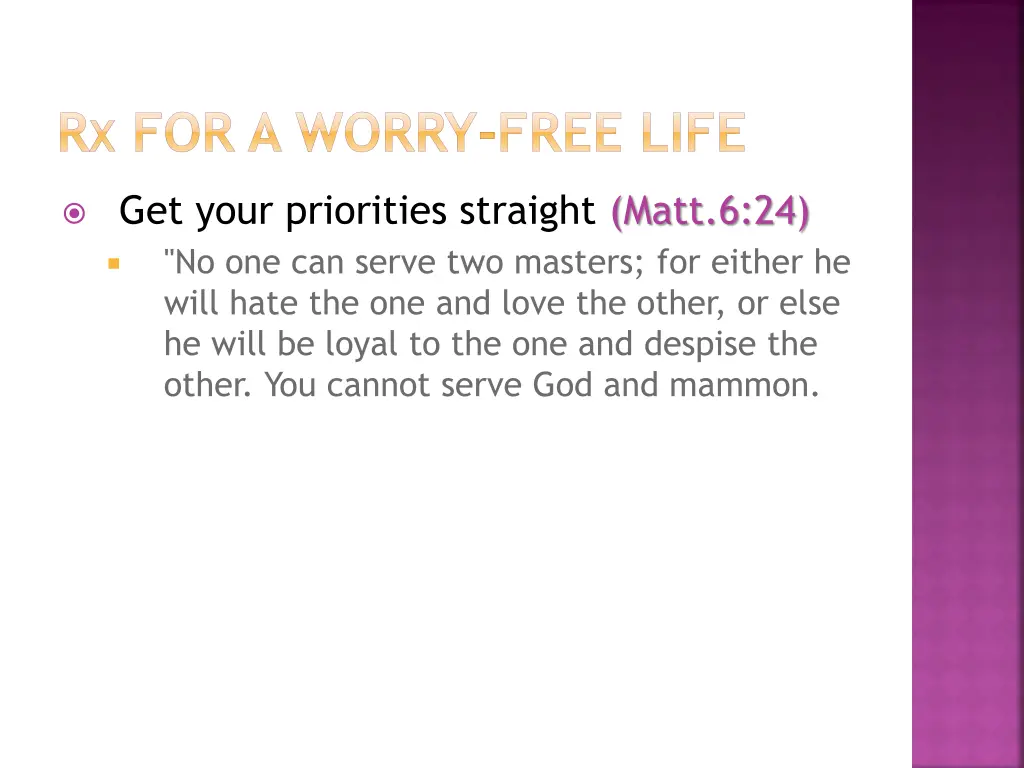 r x for a worry free life