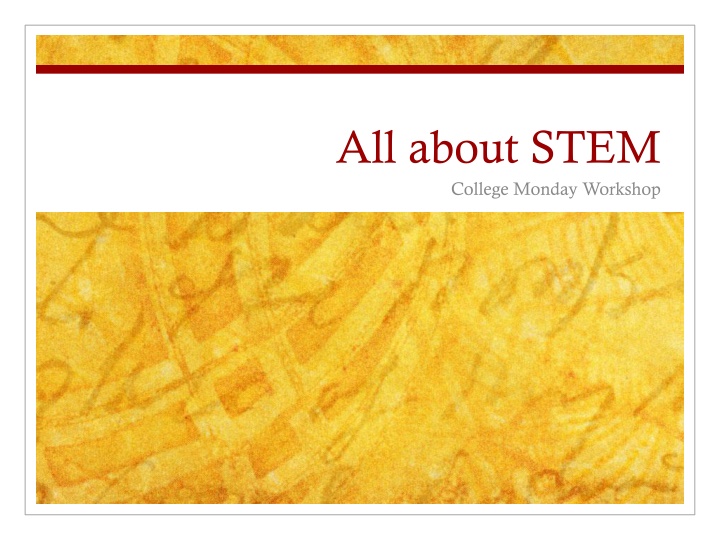 all about stem college monday workshop