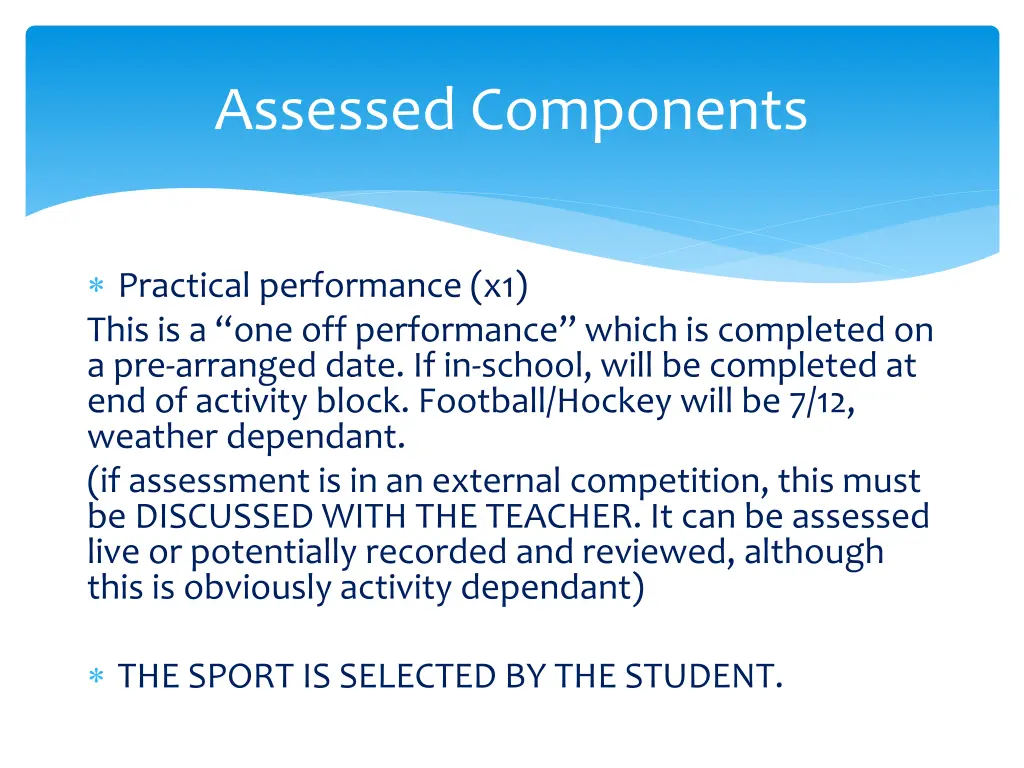 assessed components