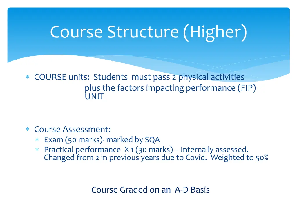 course structure higher